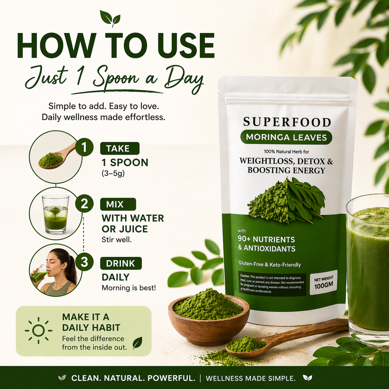 The Nature Axe Superfood Moringa Powder