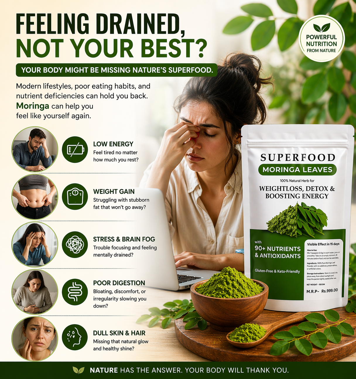 The Nature Axe Superfood Moringa Powder